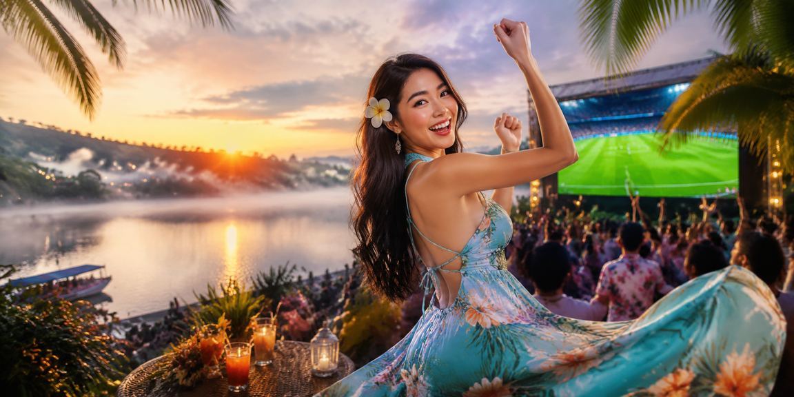 Không khí lễ hội thể thao và giải trí tại Đà Lạt với màn hình chiếu trận đấu trực tiếp