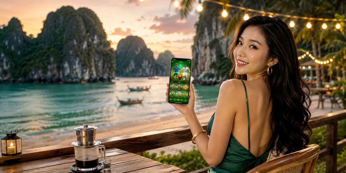 Người dùng Việt Nam kiểm tra chính sách bảo mật trên điện thoại tại quán cà phê Ninh Bình